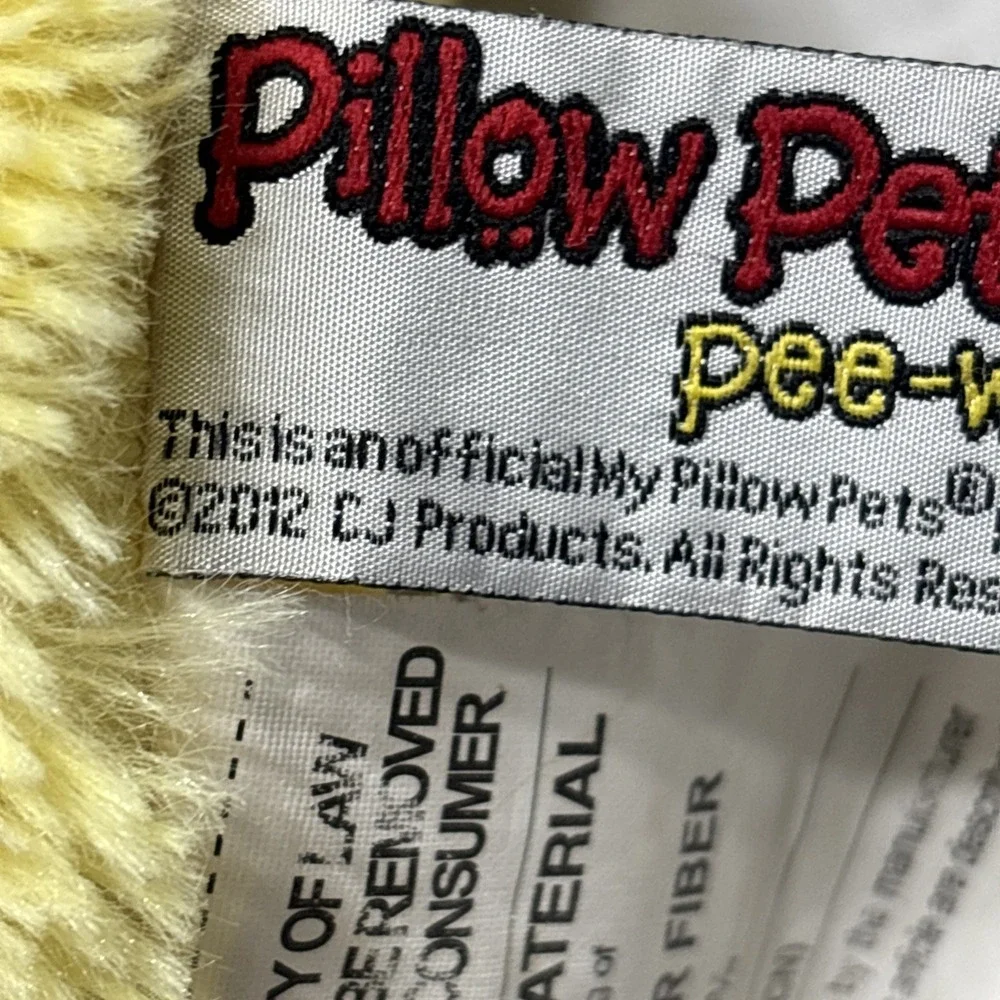 Pillow Pets Pee-Wees 2012 Duck rare HTF used duckling yellow Vtg stuffed animal